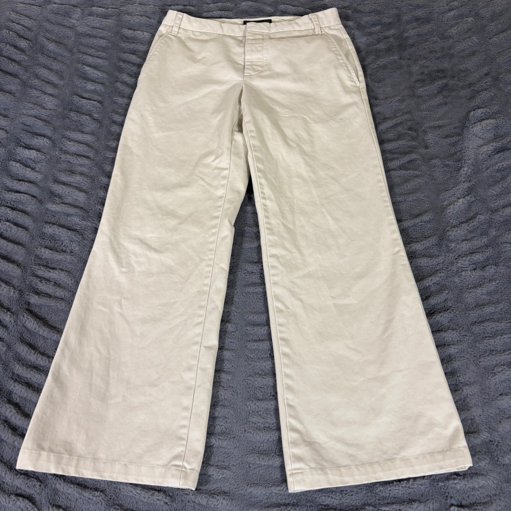 Banana Republic Women 31R Beige Khaki 100% Cotton Wide Leg Chino Pants AT549